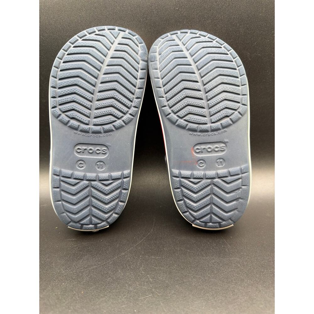 Crocs Kids Classic Clogs Navy Red White Slip On Shoes Youth Sandals size 11 - Picture 6 of 6